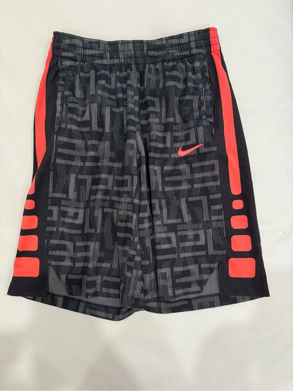 Nike Youth Black & Neon Orange Performance Basketball Shorts